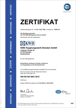 TÜV CERT-Zertifikat